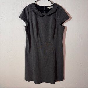 Boden // dark grey Peter Pan collar career wear dress size 16 mar1